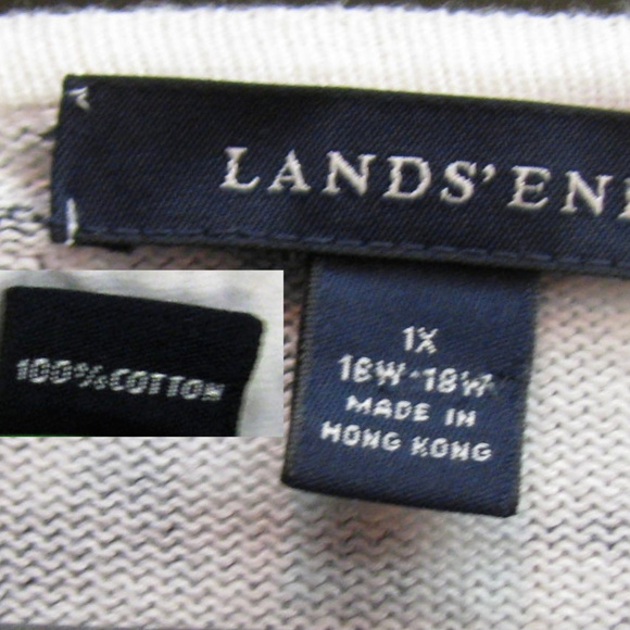 LANDS' END 100% Cotton Cardigan 1X Fantasy Flowers - Picture 5 of 8